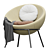 Sand Nuance Bowl Chair: Elegant and Comfortable 3D model small image 2