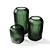 Smoky Green Glass Sculpture Set 3D model small image 3