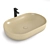 Title: Matte Beige Ceramic Countertop Washbasin 3D model small image 1