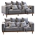 Modern West Elm Newport Sofa 3D model small image 4