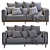 Modern West Elm Newport Sofa 3D model small image 5