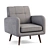 Modern Keflavik Arm Chair: Mid-century Style 3D model small image 1