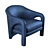 Sculptural Indigo Chairs by Vladimir Kagan 3D model small image 2