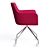 City Office Chair: Fabric & Metal Legs w/ Casters 3D model small image 3