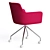 City Office Chair: Fabric & Metal Legs w/ Casters 3D model small image 4