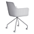 City Office Chair: Fabric & Metal Legs w/ Casters 3D model small image 7