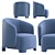 Contemporary TARU Armchair: Stylish Comfort 3D model small image 4