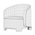 Contemporary TARU Armchair: Stylish Comfort 3D model small image 5