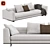 Sleek Minotti Roger Low Sofa 3D model small image 1