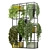 Rustic Indoor Plant Set - Concrete Pot & Metal Shelf 3D model small image 4