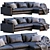 Elegant Harmony Leather Sofa 3D model small image 1