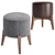 Luxurious Jodi Velvet and Leather Pouf 3D model small image 4