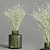 Indoor Plants Bouquet in Glass Vase 3D model small image 2