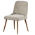 Velvet Mid-Century Dining Chair 3D model small image 1