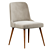 Velvet Mid-Century Dining Chair 3D model small image 2