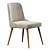 Velvet Mid-Century Dining Chair 3D model small image 3