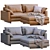 West Elm Leather Harmony Sofa 3D model small image 4