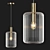 Elegant Fluted Glass Pendant 3D model small image 1