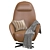 Italia Harbor Laidback Armchair: Luxurious Comfort for Your Space 3D model small image 3