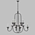 Elegant Flemish Round LED Chandelier 3D model small image 1