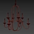 Elegant Flemish Round LED Chandelier 3D model small image 3