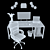 Superior Office Furniture Set 3D model small image 4