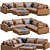 Elegant Harmony Leather Sofa 3D model small image 1