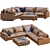 Elegant Harmony Leather Sofa 3D model small image 2
