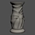 Rustic Mango Wood "Thoughts" Vase 3D model small image 3