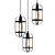 Modern Black 3-Light Pendant 3D model small image 1