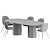 Gubi Beetle Chair Dining Set 3D model small image 3