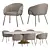 Elegant Giorgetti Mizar Table & Iko Dining Chair 3D model small image 1