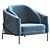 Elegant FIL NOIR Armchair: Chic Minotti Design 3D model small image 1