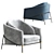 Elegant FIL NOIR Armchair: Chic Minotti Design 3D model small image 4