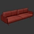 Sleek Jazz Leather Sofa 3D model small image 3