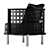 Minotti Torii Nest Modern Armchair 3D model small image 2