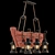 Vintage Boat Loft Chandelier 3D model small image 2