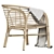 Lombok Rattan Lounge Chair: Exquisite Handcrafted Design 3D model small image 6