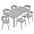 Modern Dalia Dining Set: Stylish Chair & Elegant Table 3D model small image 6