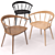 Spindle Low Back Diner: Natural Wood, Various Upholstery Options 3D model small image 2