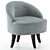 Sleek Swivel Accent Chair 3D model small image 1