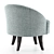 Sleek Swivel Accent Chair 3D model small image 3