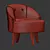 Sleek Swivel Accent Chair 3D model small image 4