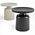 Modern Scandinavian Pedestal Side Table 3D model small image 1