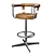 Elevate your space with Daystrom Leather Bar Stool 3D model small image 2