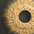 Wheat Spikelet Décor - Natural Wall Wreath 3D model small image 2