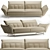 Stylish On Line Leather Sofa 3D model small image 1