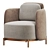 Elegant Minotti Tape Armchair 3D model small image 3