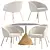 Elegant Avalon Dining Set: Boucle Bliss 3D model small image 1