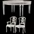 Elegant Valeria Dining Set 3D model small image 3